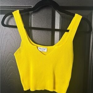 ‼️Price Drop‼️End of Summer Sale‼️ Yellow Ribbed Women's Crop Top